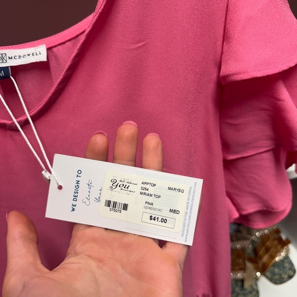 Pink Ruffled Women's Top - Picture 2 of 4